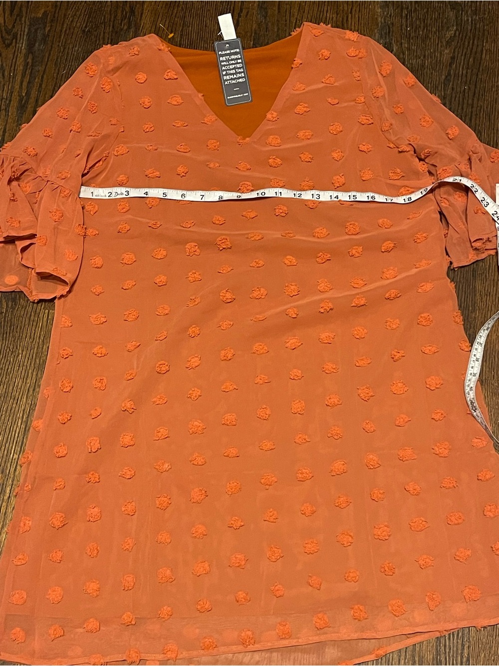 Blooming Jelly bohemian Orange Textured V‑Neck Dress size M NWT - Picture 9 of 11